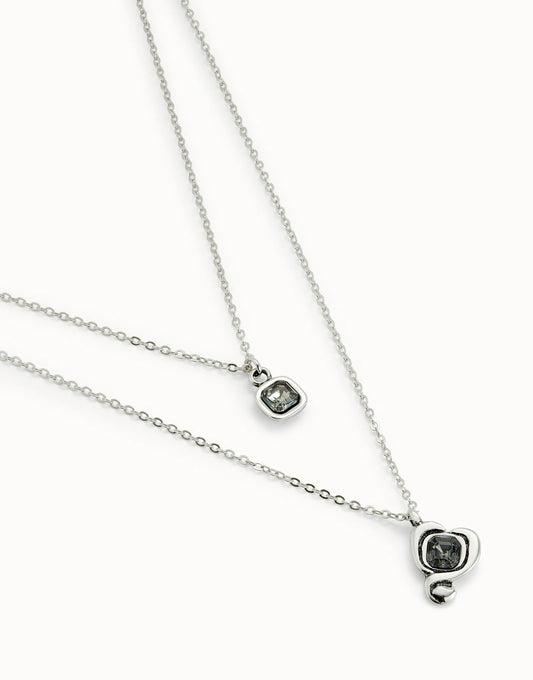 uno multi layer pendant necklace w/heart
