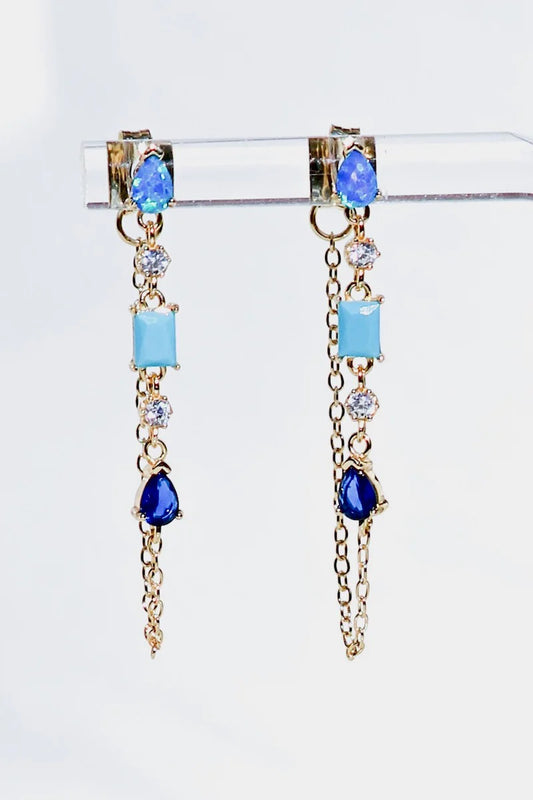 Droplet Chain Earrings- Turquoise