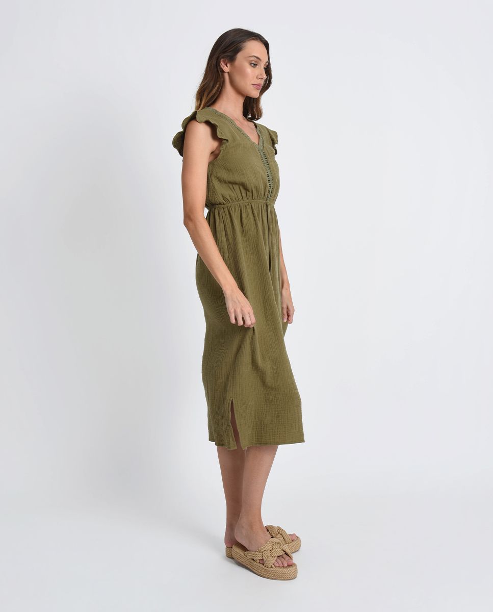 T189BP Woven Dress Khaki