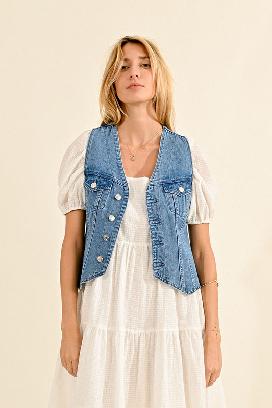 ER165CE Sleeveless Denim Jacket