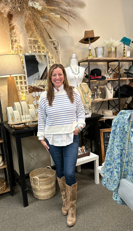 Sweater stripes curling edge