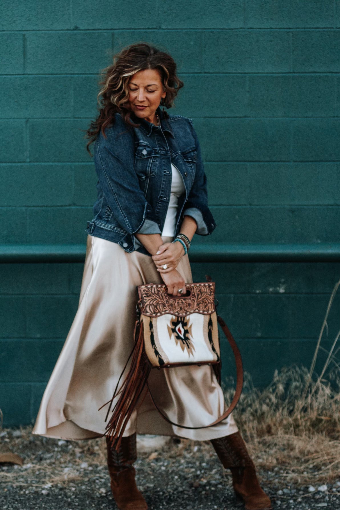 ADBGC146AF Side Fringe Brown Tote