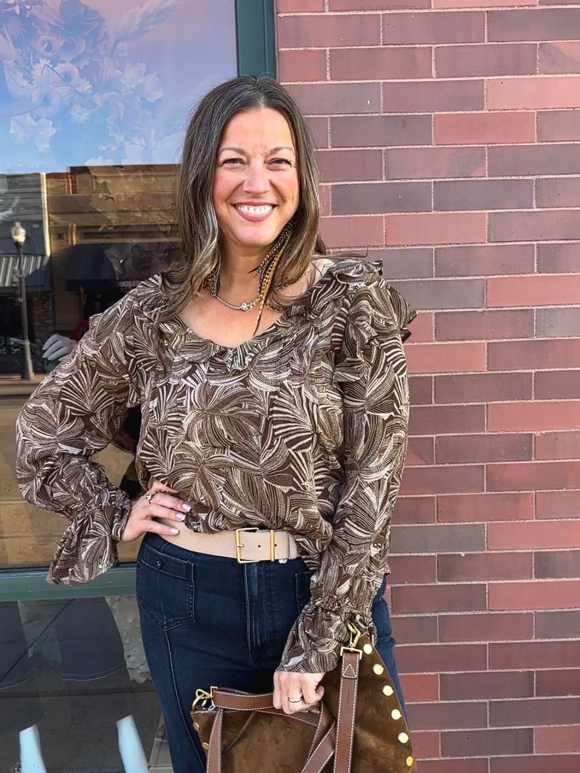 Long Sleeve Double Ruffle Top