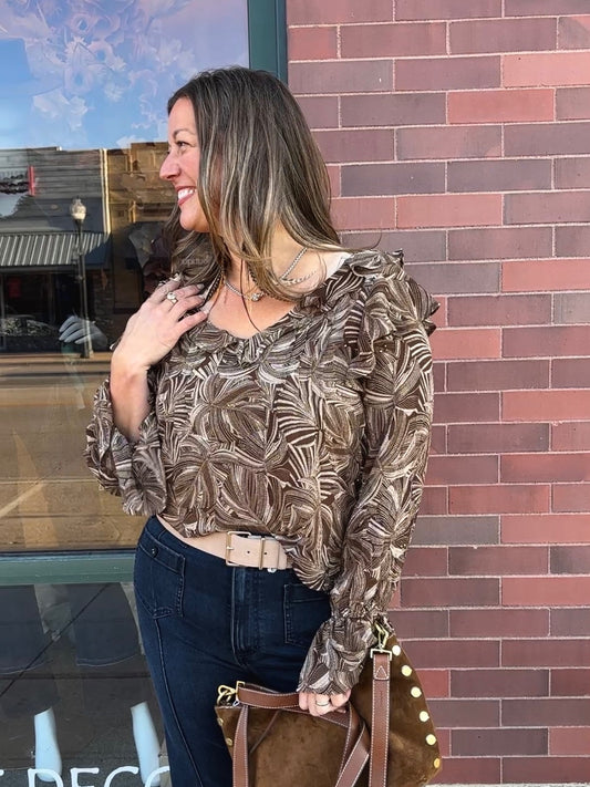 Long Sleeve Double Ruffle Top
