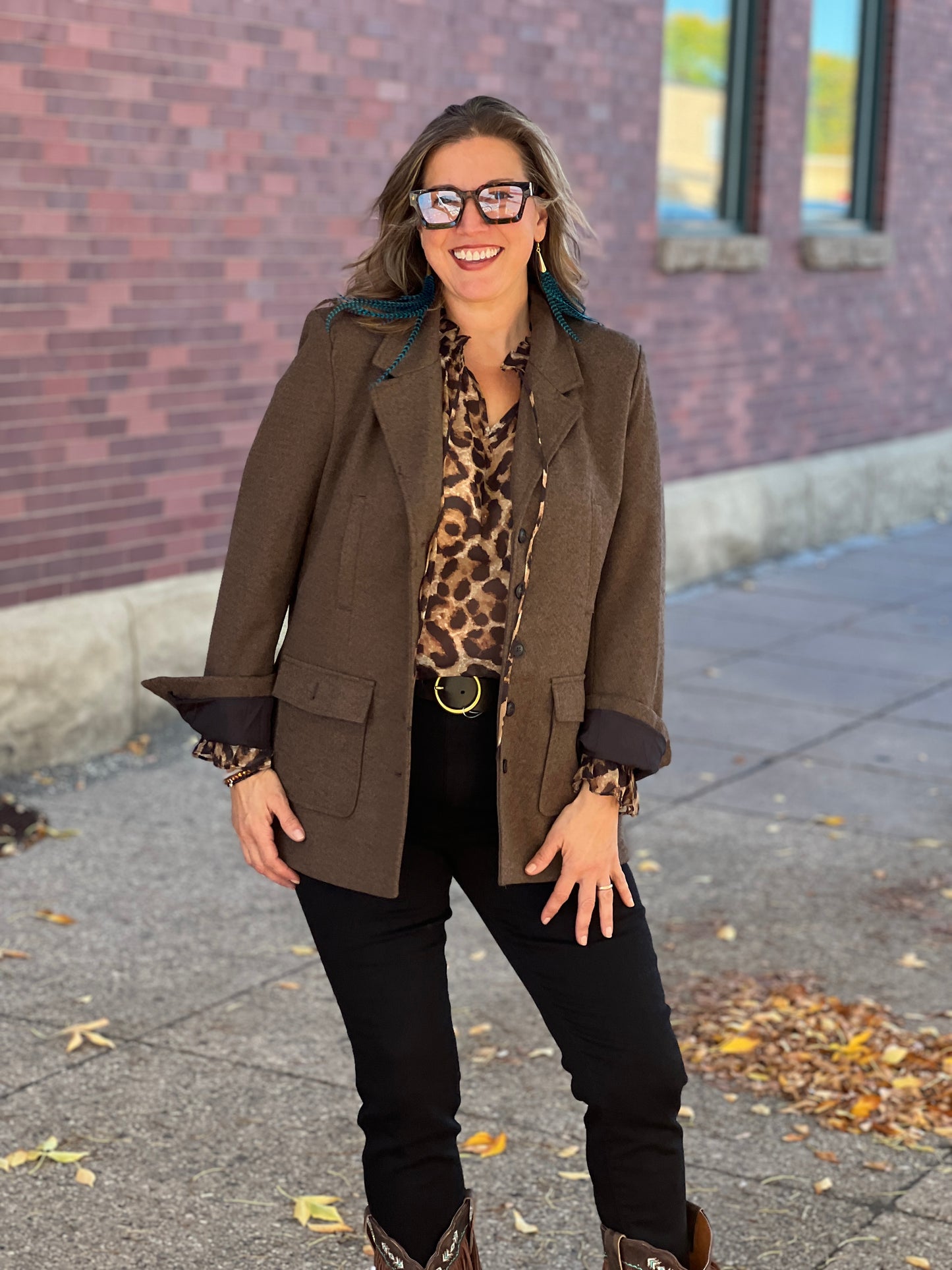 IT18551 Sheer Leopard Blouse