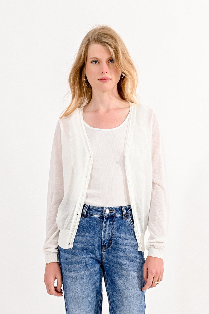 LA446CP Knitted Cardigan Off White