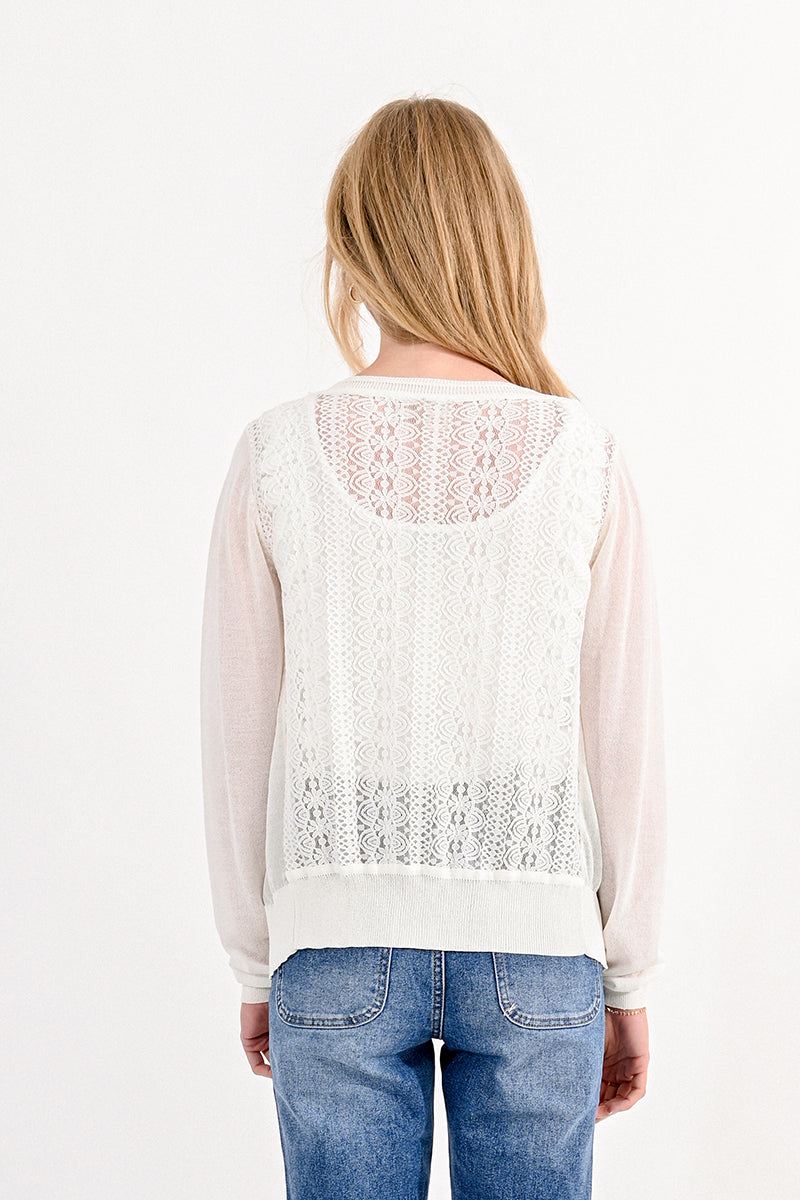 LA446CP Knitted Cardigan Off White