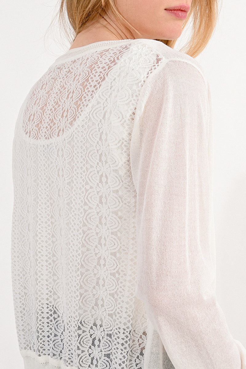 LA446CP Knitted Cardigan Off White