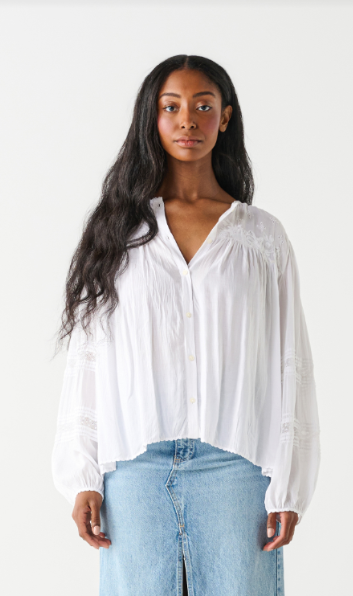 2323701 Lace Detail Blouse White