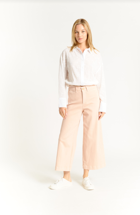 1042-SJ HiRise Wide Leg Crop Toasted Almond