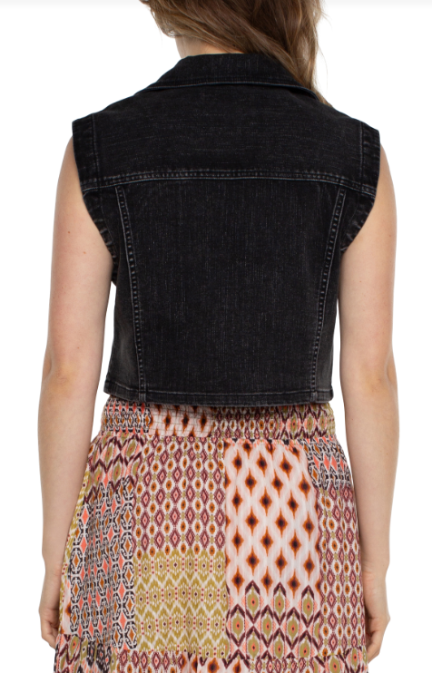 notch collar crop vest rawlins