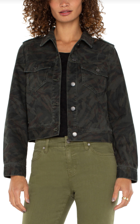 military crop jacket 21in abstract camo