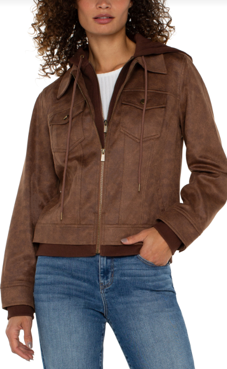 zip up trucker jacket vintage umber