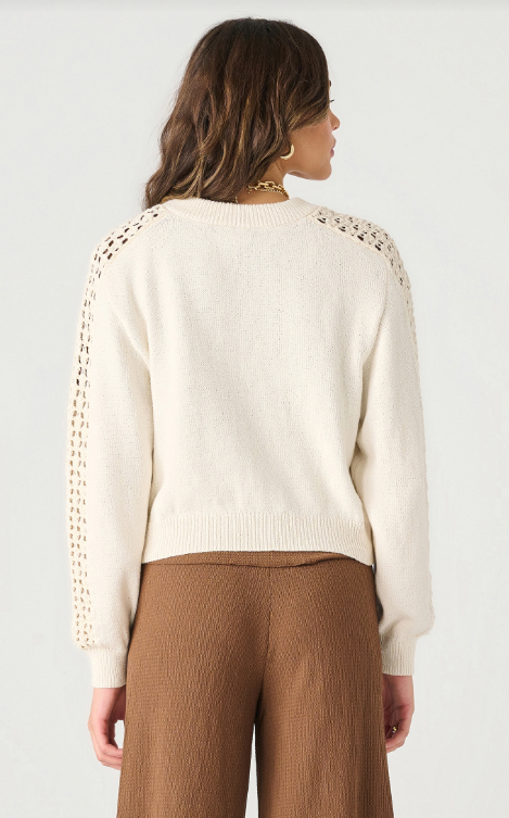 CROCHET SLV SWEATER BOMBER