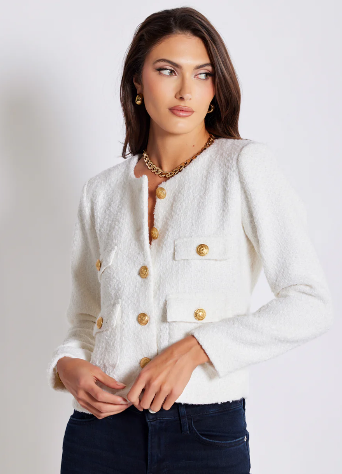 K4EJK2461B Defina Crop Jacket Ivory