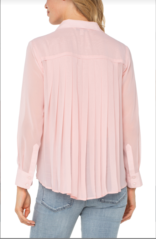 long sleeve shirt w pleat back