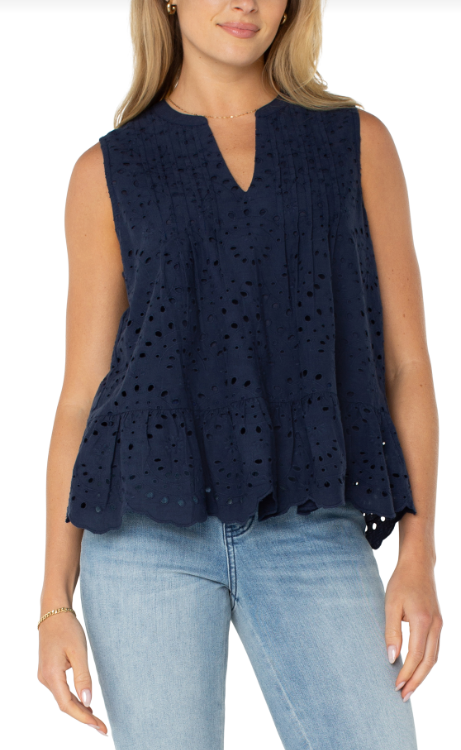 slvless pintuck woven top