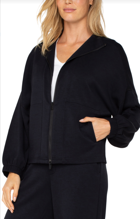 zip up funnel neck jacket