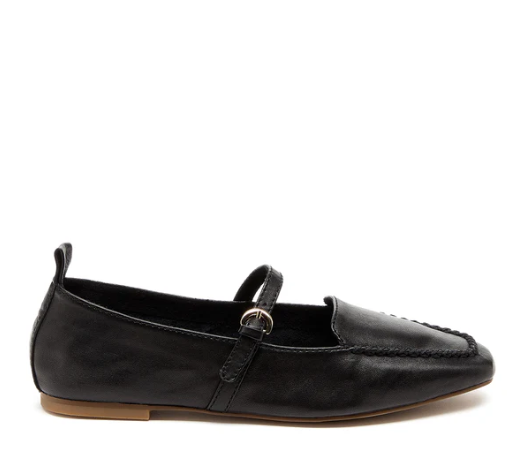 Ferry Fox Mary Jane Flats Black