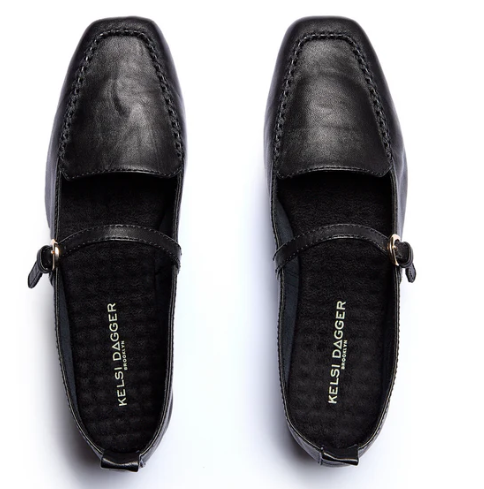 Ferry Fox Mary Jane Flats Black