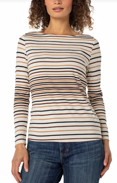 Long slv boat neck alabst mlt st