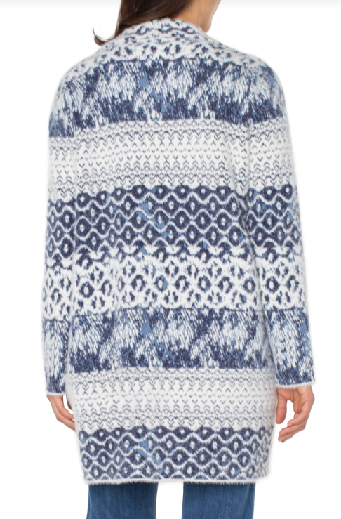 long slv open front sweater coat
