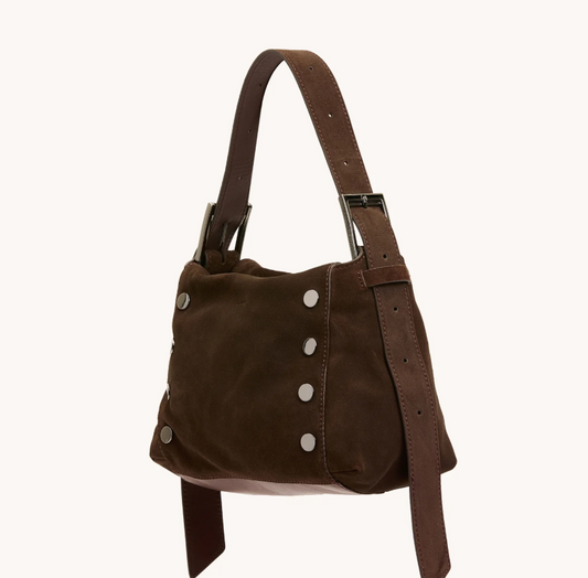 Bryant Med Belted Suede Gunmetal