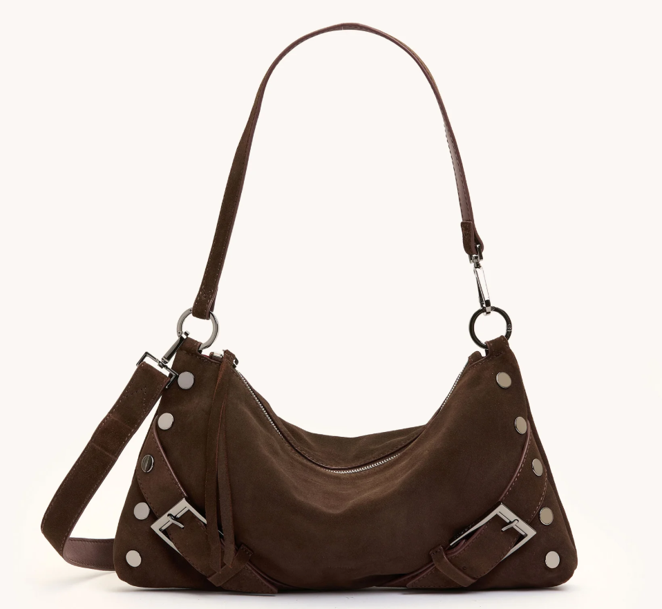 Kyle Med Belted Suede Gunmetal