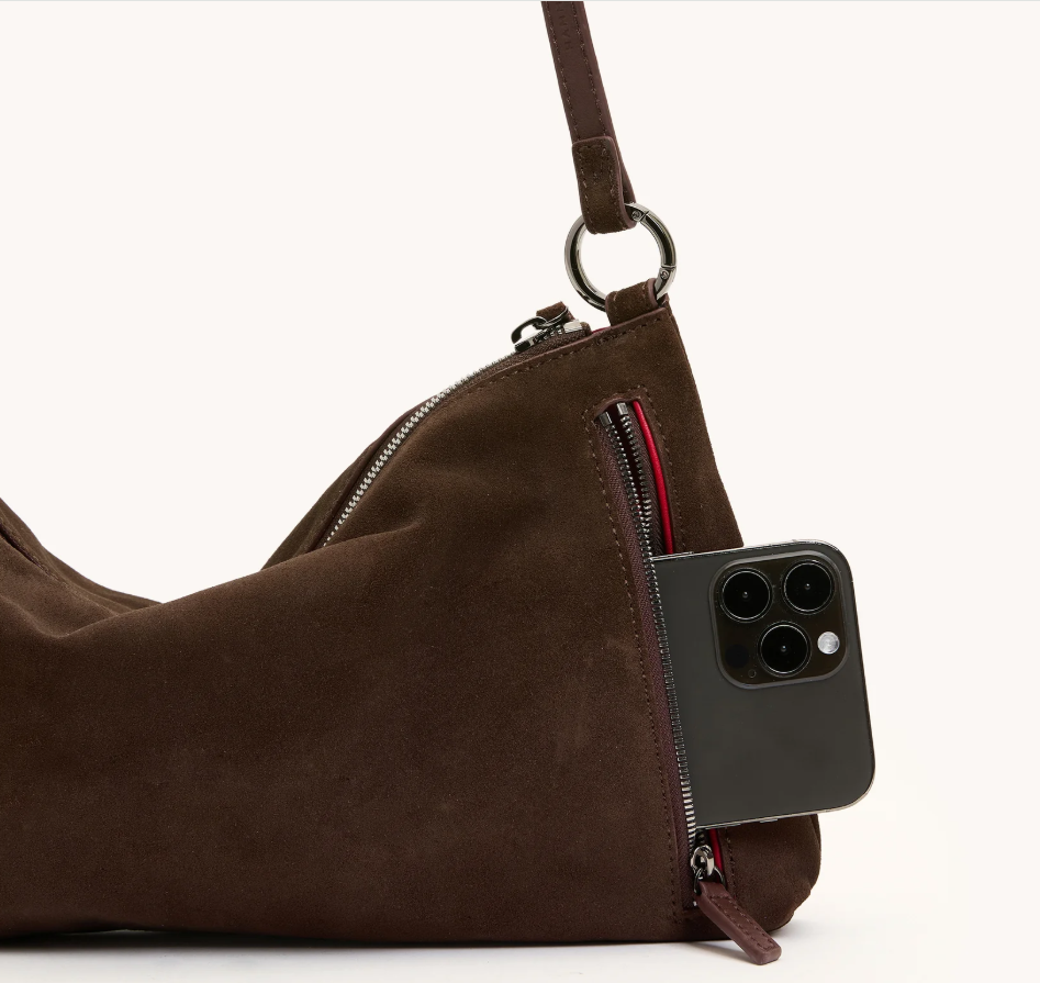 Kyle Med Belted Suede Gunmetal