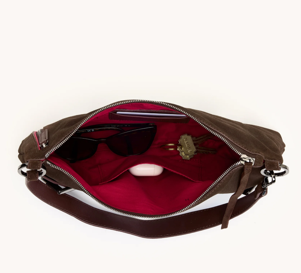 Kyle Med Belted Suede Gunmetal