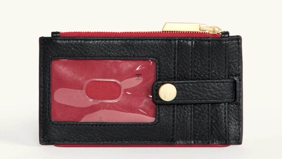210 West Wallet Black/Brushed Gold Red Zip