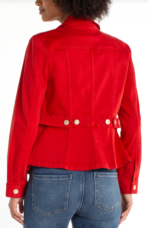peplum jacket w/ tab detail fire brick