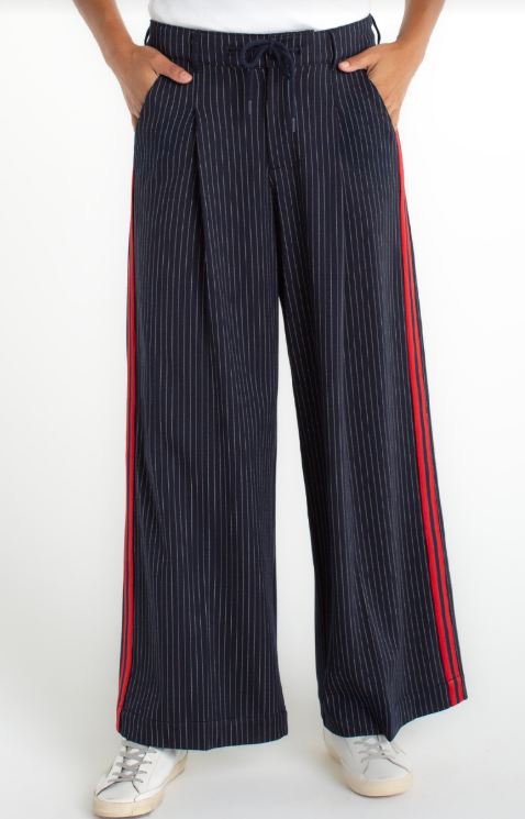 wl pleated trouser w. side stripe 30" dp mdnite strp