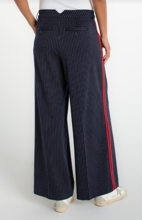 wl pleated trouser w. side stripe 30" dp mdnite strp