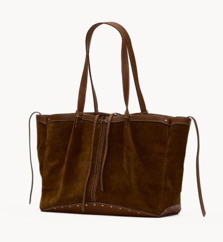 Meryl Carryall - Cinnamon Suede/Antique Gold
