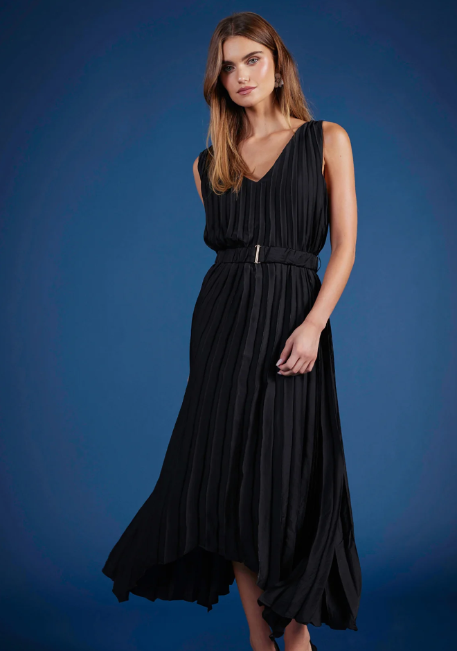 Pleat Dress Black