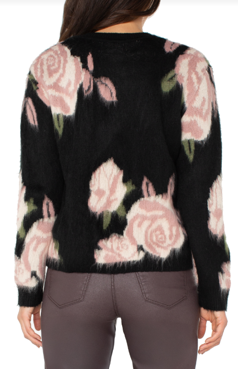long slv crew neck dropped shoulder sweater