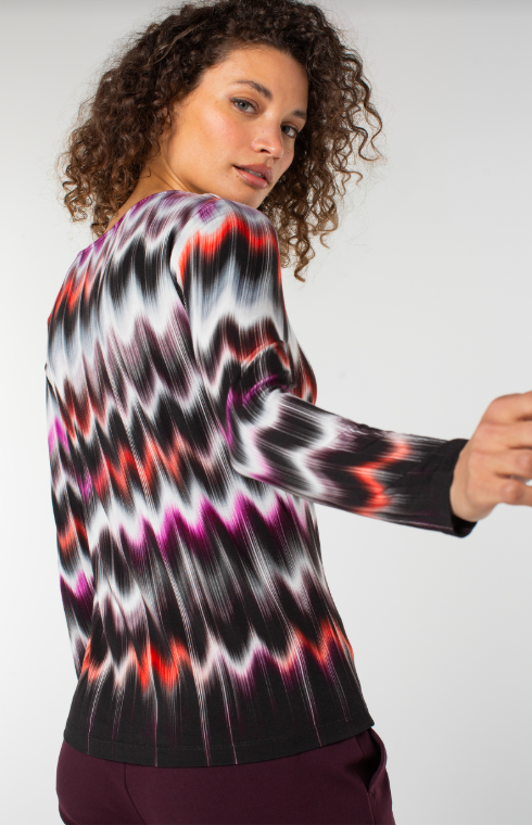 long slv boat neck knit top