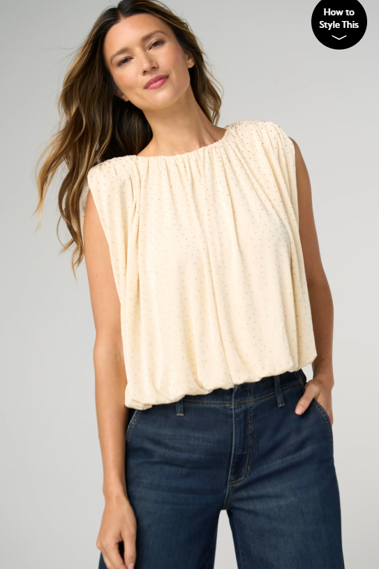 Sleeveless Draped Knit Top