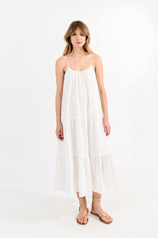 T1744CE English Lace Midi Dress