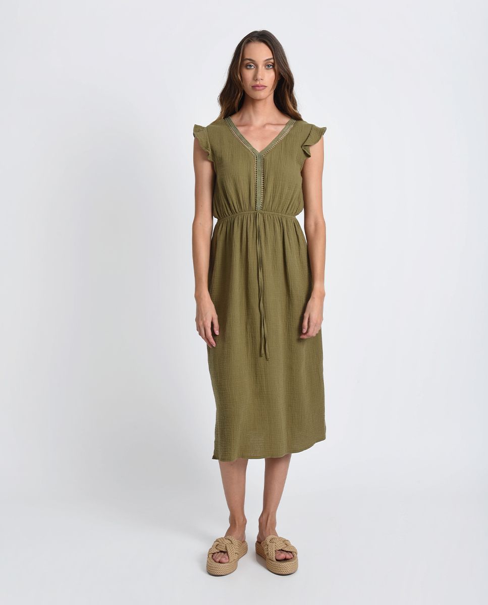 T189BP Woven Dress Khaki