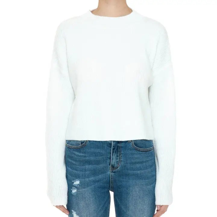 Mock Neck Sweater Crop Top