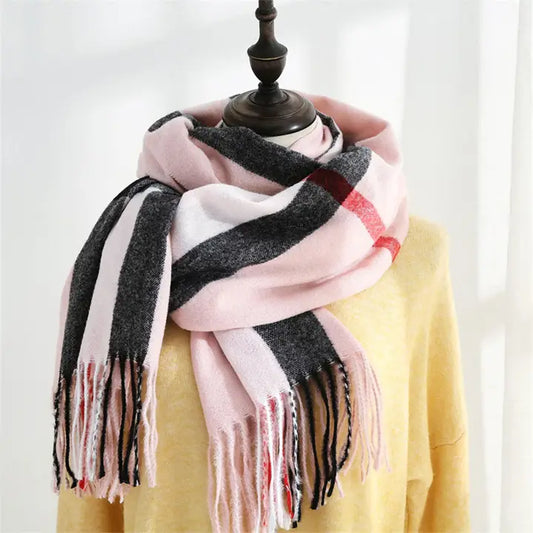 Winter Thick Warm Knit Plaid Scarf