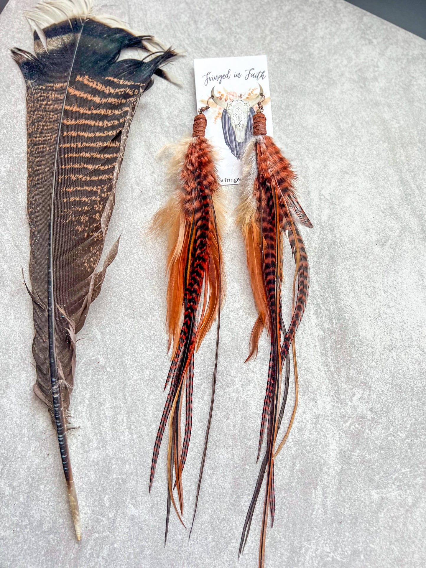 Fringed In Faith - Saco Feather Earrings