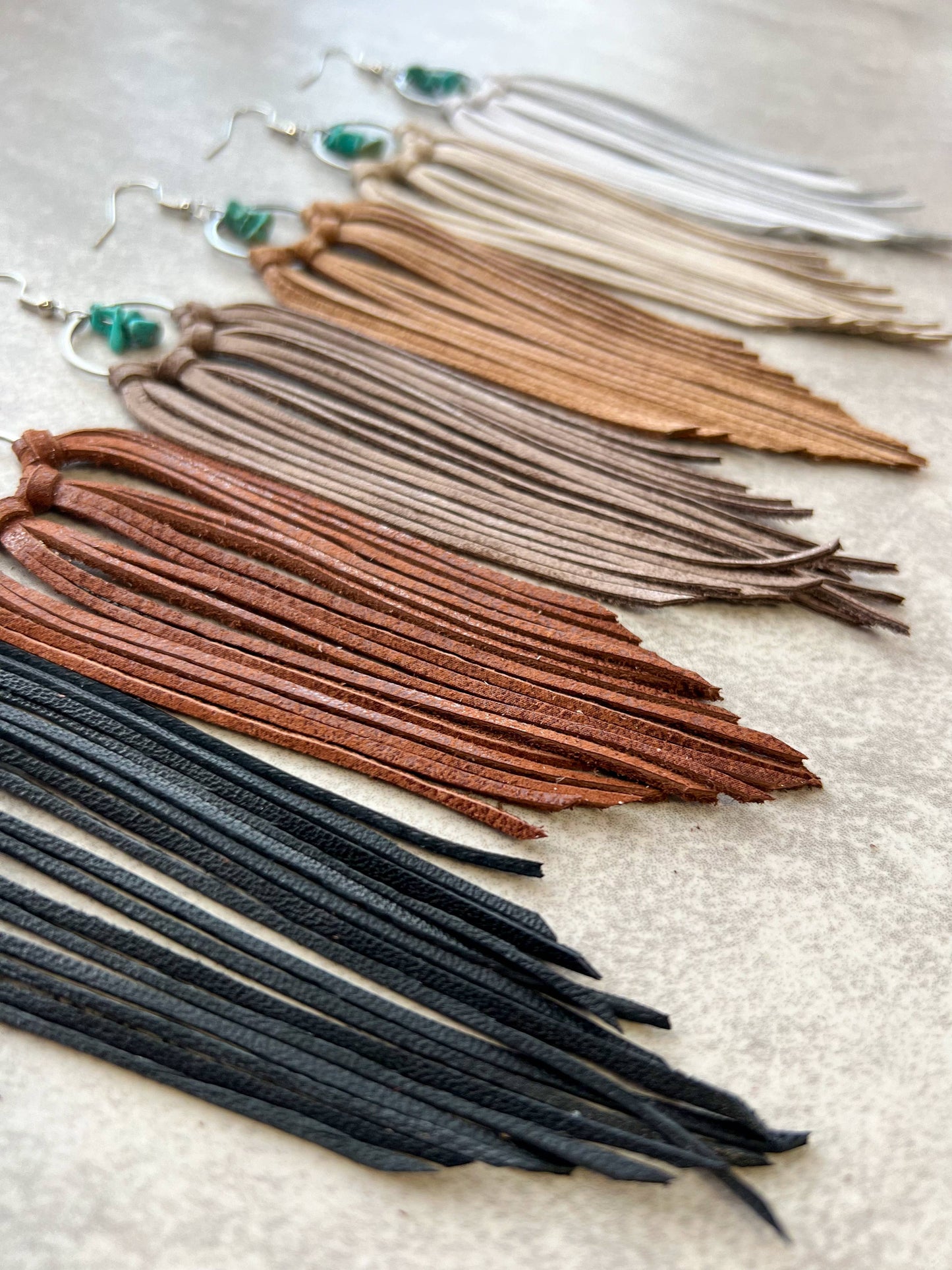 Fringed In Faith - Bozeman Fringe Earrings w/ Turquoise Beads
