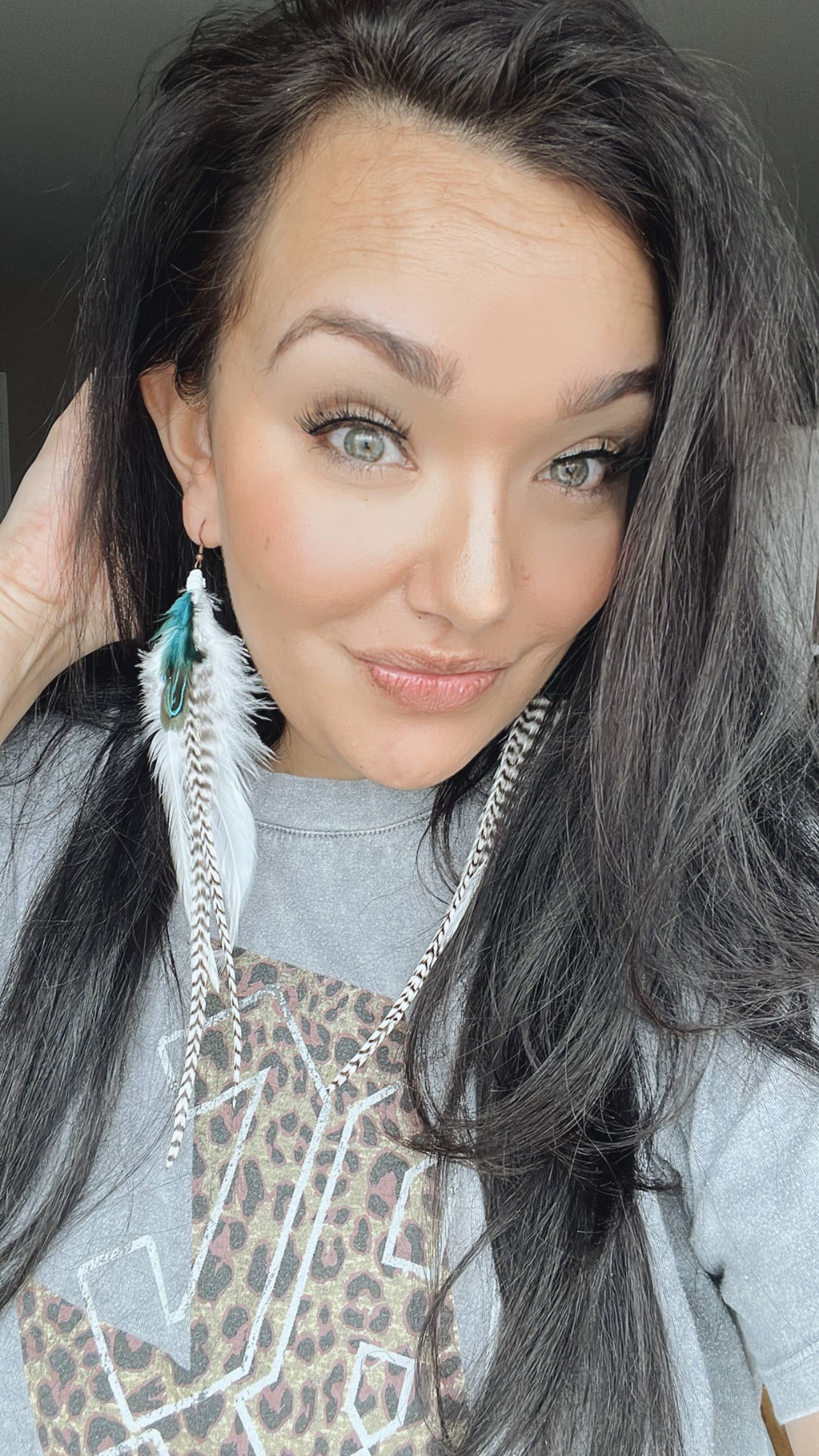 Fringed In Faith - Glacier Feather Earrings