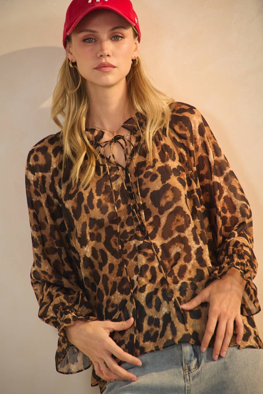 Sheer Leopard Printed Blouse