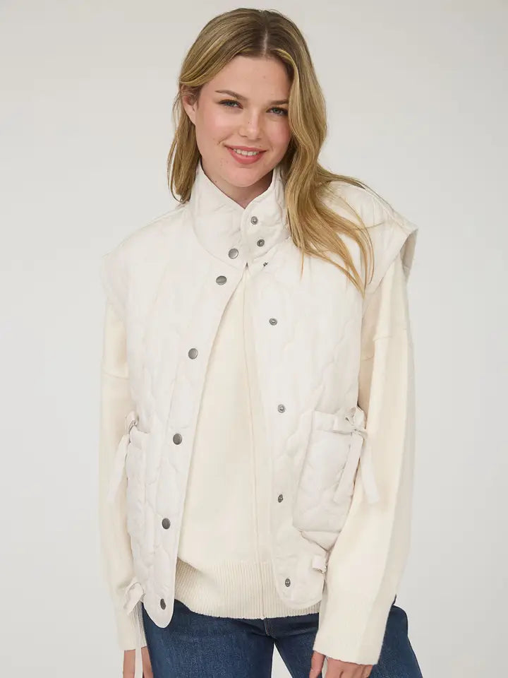 Tie Detail snap puffer