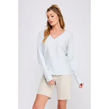 V Neck Pullover w/ Center Seam