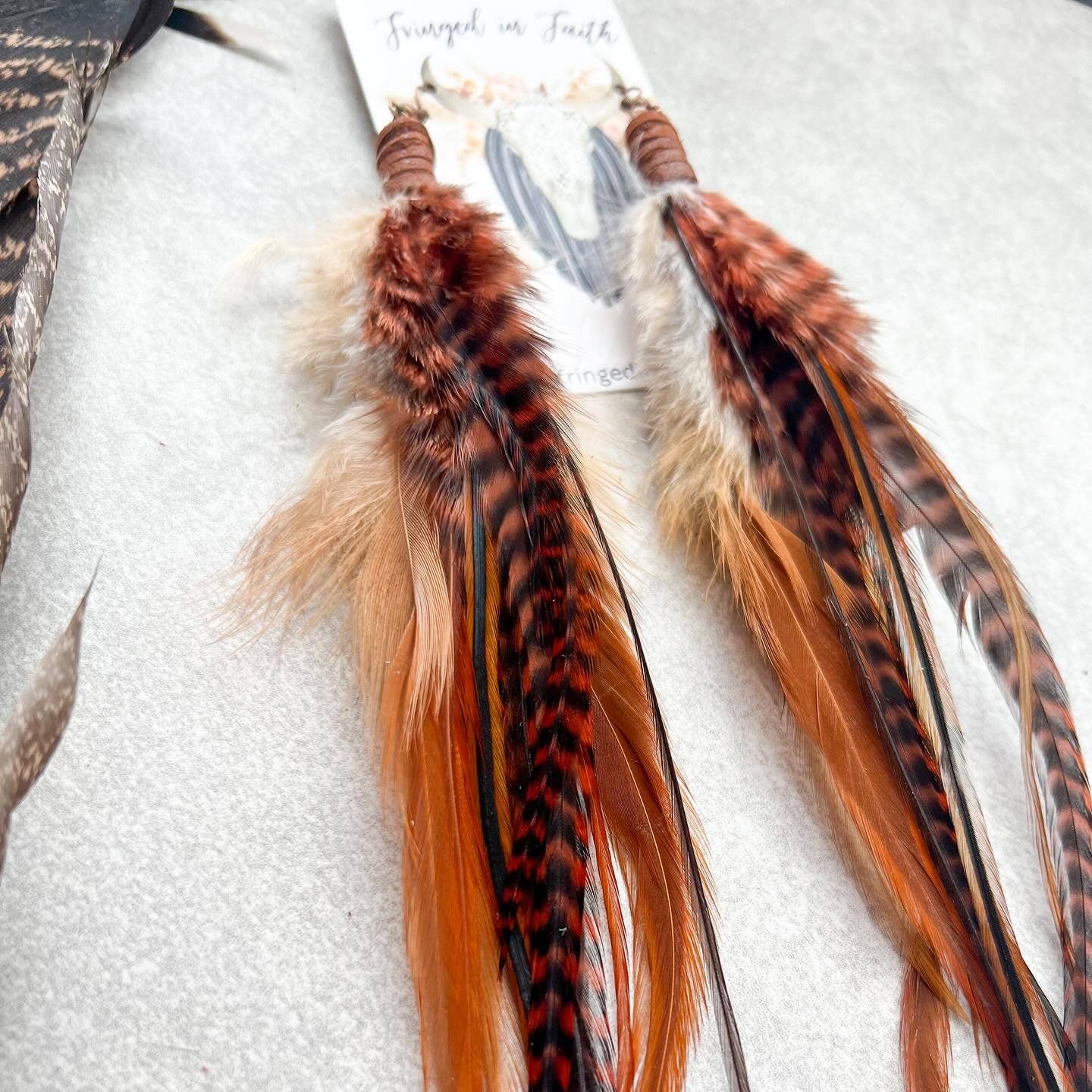 Fringed In Faith - Saco Feather Earrings